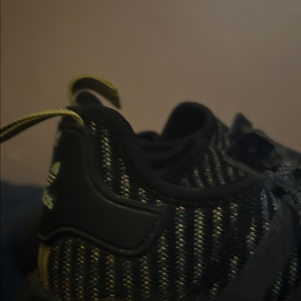 Adidas Black and Gold Knit Sneakers